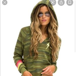 Aviator Nation Camo Bolt Pullover Hoodie
